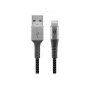USB-A į Lightning laidas GOOBAY 2 m, tekstilinis apvalkalas, 3,3 mm skersmuo, Space Grey/Silver