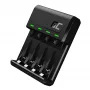 Green Cell GC VitalCharger USB akumuliatorių įkroviklis, 4 lizdai, AA/AAA, USB maitinimas, juodas