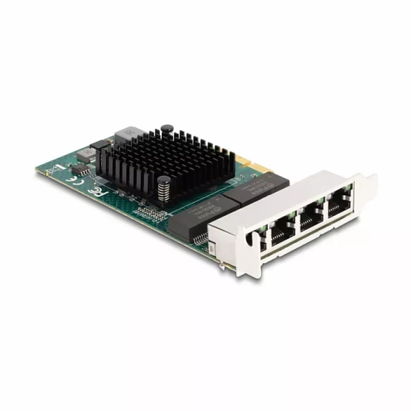 DeLOCK PCI Express x4 kortelė 4 x RJ45 Gigabit LAN BCM Pilka