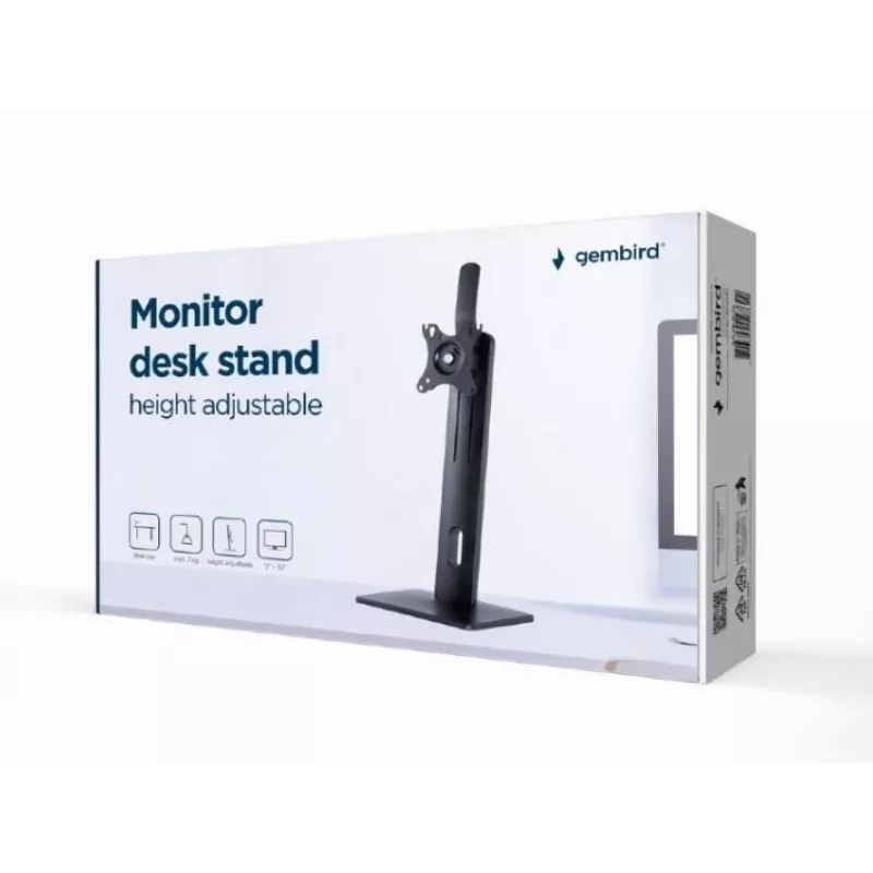 Gembird MS-D1-01 reguliuojamo aukščio monitoriaus stovas juodas