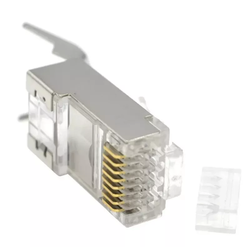 RJ45 jungtys GEMBIRD CAT7 8P8C auksuotos 15µm FTP/SFTP pakuotė 50 vnt.
