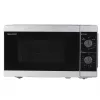 Kombinuota mikrobangų krosnelė Sharp YC-MG01E-S — 20 l, 800 W mikrobangos, 1000 W grilis, 5 galios lygiai, sukamasis valdiklis, 25,5 cm padėklas