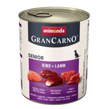Šlapias šunų maistas animonda GranCarno Senior Beef + Lamb 800 g, baltymai 10,5%, riebalai 8,5%