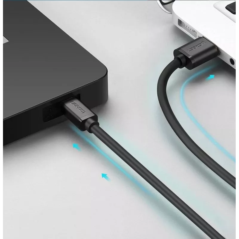 USB laidas UGREEN US132 Mini-USB 1 m — juodas, 480 Mbit/s, greitas įkrovimas