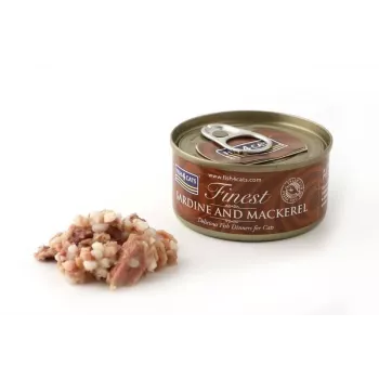 Šlapias kačių ėdalas FISH4DOGS Sardinės ir skumbrės maišelis 70 g, žuvies skonio, suaugusioms katėms, baltymai 12%, drėgmė 85%