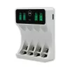 Įkroviklis baterijoms QOLTEC 50848 NiMH AAA (R03) ir AA (R6) elementams su LCD ekranu