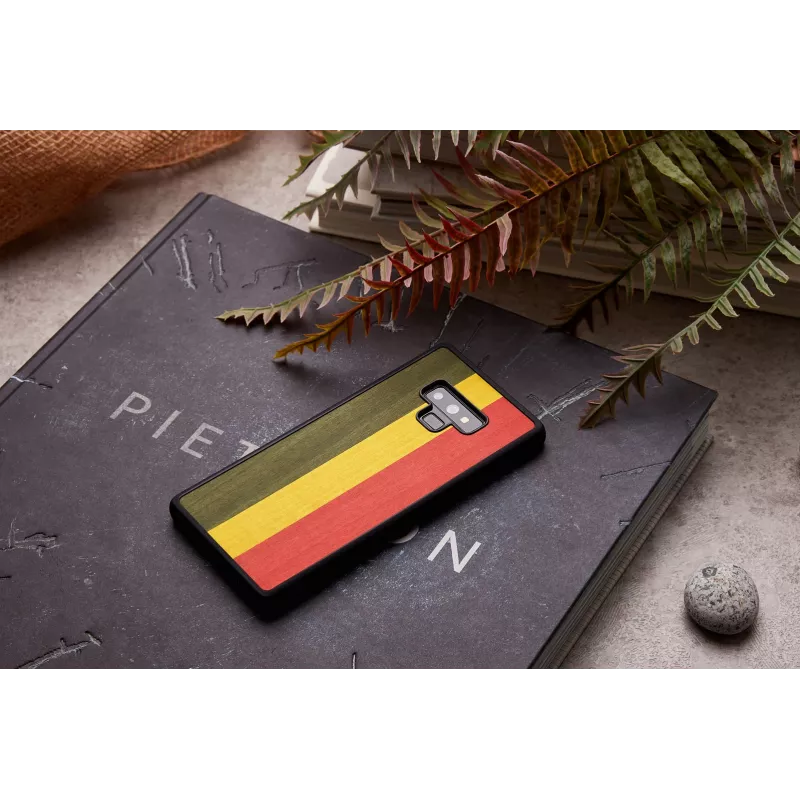 Apsauginis dėklas Samsung Galaxy Note 9 medinis ir polikarbonatinis Reggae Black