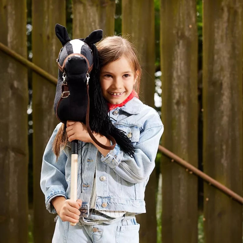 Žaislinis arkliukas ant lazdos HOPPIHORSE Hobby Horse A3 juodas