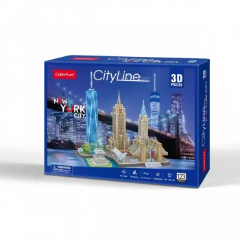 3D dėlionė CubicFun New York City City Line, 123 detalės, 370×420 mm, nuo 8 m.