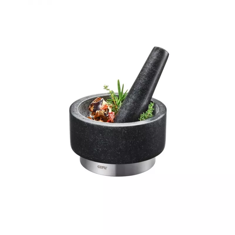 Grūstuvė GEFU 35300 juodas nerūdijantis plienas granitas 14 cm