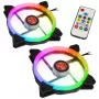 RAIJINTEK IRIS 14 Rainbow RGB LED ventiliatorių rinkinys 140 mm, 2 vnt. su valdikliu