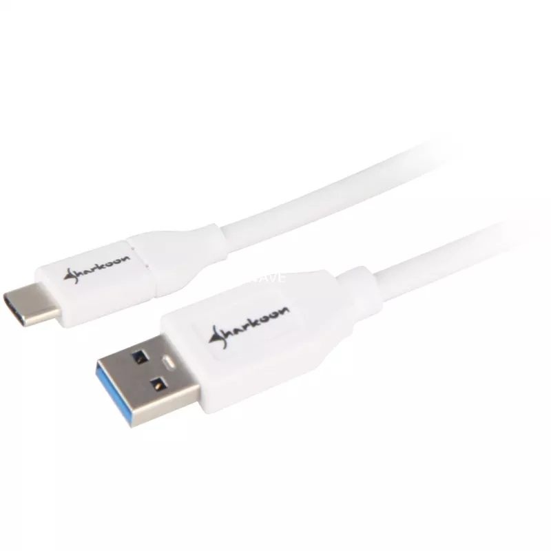 USB 3.2 Gen 2 laidas, USB-A kištukas > USB-C kištukas (baltas, 1 metras)