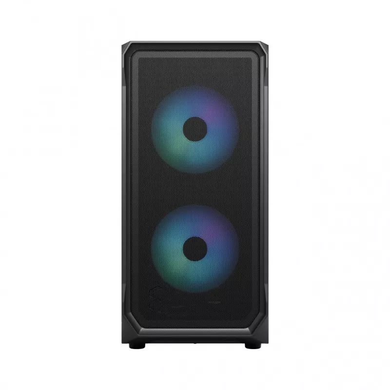 Fractal Design Focus 2 RGB korpusas su grūdinto stiklo šonine sienele, vidutinis bokštas ATX, juodas