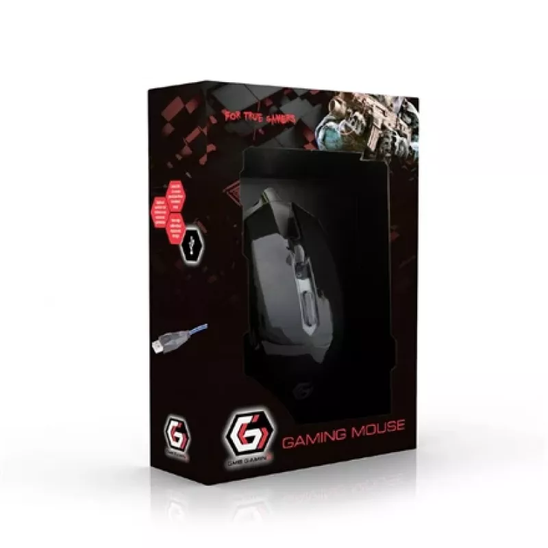 PELĖ USB OPTINĖ ŽAIDIMŲ / RAUDONA MUSG-001-R GEMBIRD