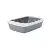 Kraiko dėklas Savic IRIZ 42 cm su borteliu – plastikinis katės tualetas, 420×310×125 mm, pilkas