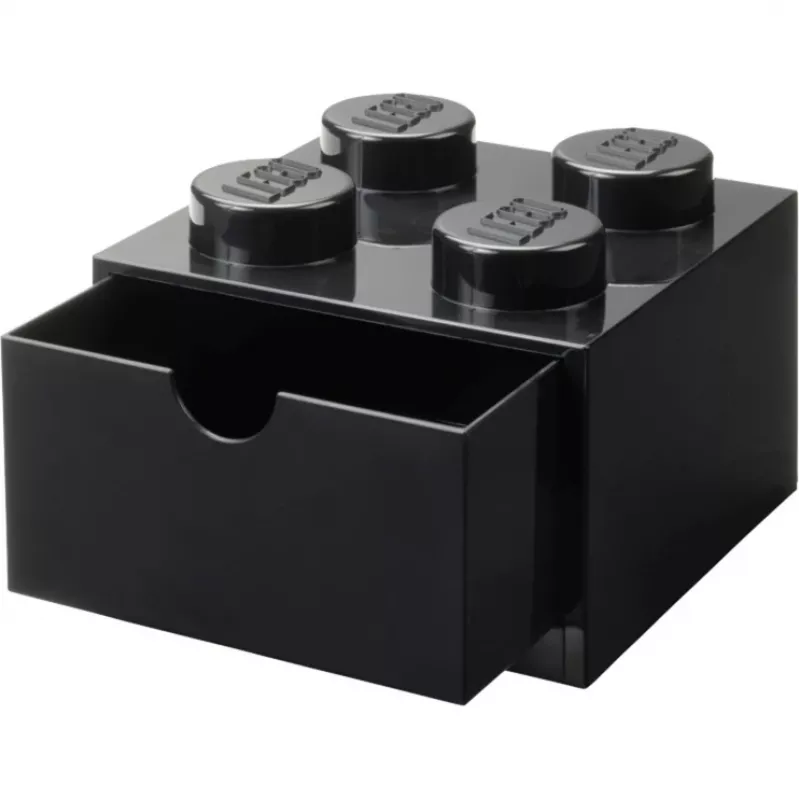 LEGO dėžutė stalčiui 4, juoda, su smaigeliais