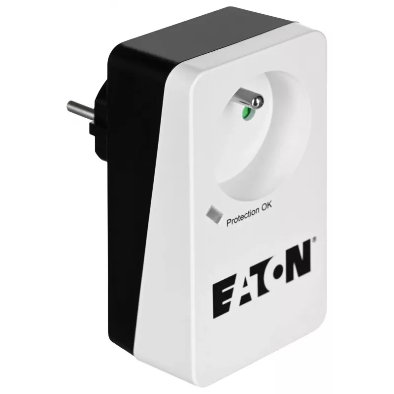 Apsaugos nuo viršįtampių dėžutė Eaton Protection Box 1 FR – 1x E tipo lizdas, 220–250 V, 16 A, 4000 W, juoda, kompaktiška