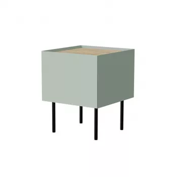 Naktinis staliukas Cama Meble FELLINI 40x41x60 cm, alyvuogės spalvos su aliejumi padengtu ąžuolo viršumi, 1 stalčius, 2 vnt. komplektas