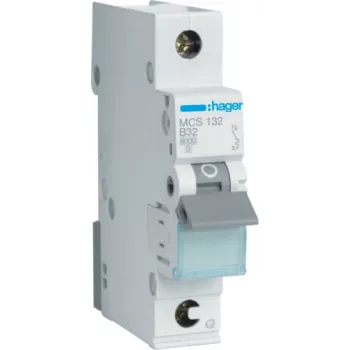 Automatinis jungiklis Hager MCS132, 32 A, C charakteristika, 1 modulis