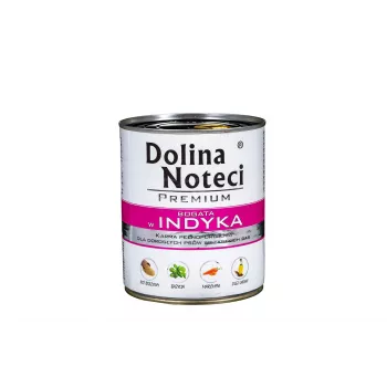 Šlapias šunų ėdalas Dolina Noteci Premium – Kalakutiena, 800 g, suaugusiems šunims, be glitimo ir sojos, be dirbtinių priedų