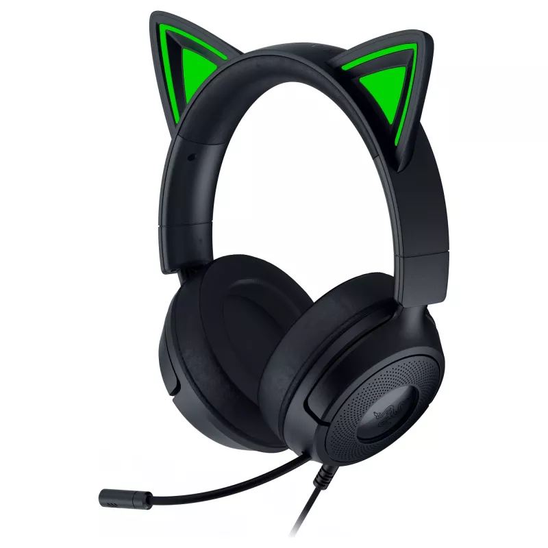 Laidinis žaidimų ausinių komplektas Razer Kraken Kitty V3 X — ant ausų, integruotas mikrofonas