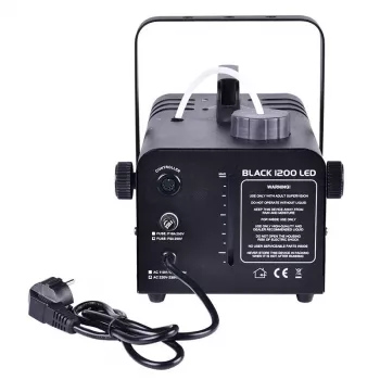 Dūmų generatorius Light4Me BLACK 1200, 1200W, 3 L bakas, 4 lempos, 340 m³/min našumas