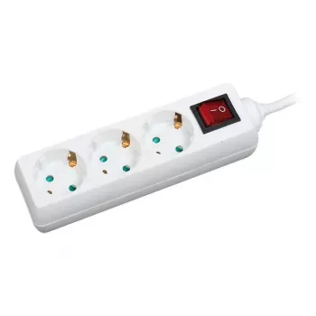 Prailginimo laidas LogiLink LPS206 1,4 m 3 AC lizdai Baltas
