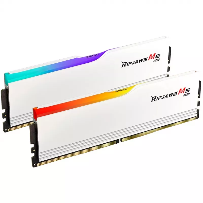 DIMM 64 GB DDR5-6400 (2x 32 GB) Dual-Kit, Arbeitsspeicher weiß, F5-6400J3239G32GX2-RM5RW, Ripjaws M5 RGB, INTEL XMP