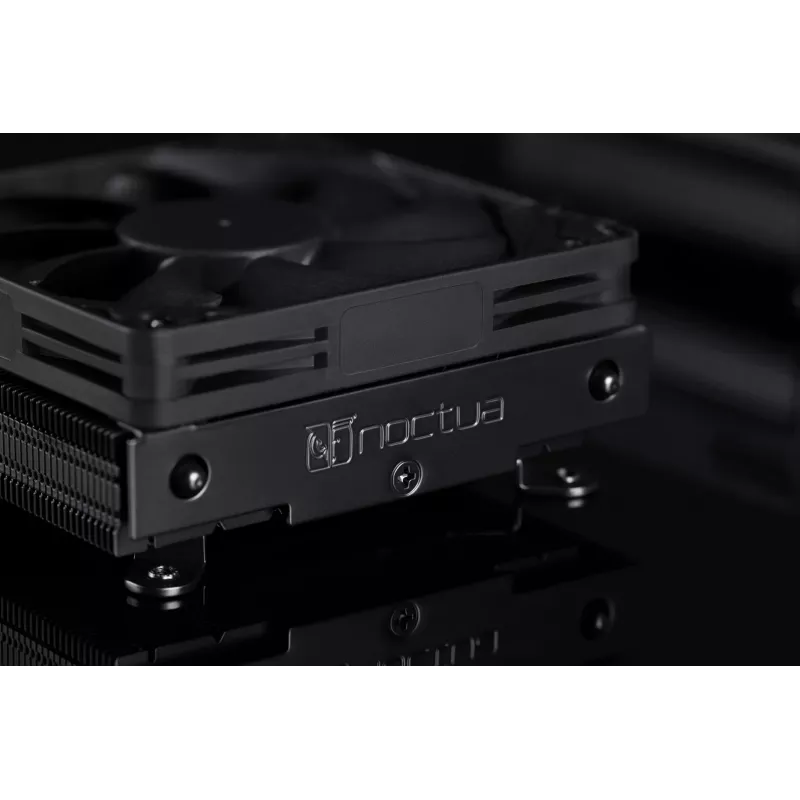 CPU aušintuvas Noctua NH-L9i chromax.black, žemo profilio 92 mm ventiliatorius, LGA1151/LGA115x/AM4 palaikymas, 37 mm aukštis, 95x95 mm radiatorius