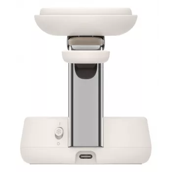 Belaidis USB įkroviklis Belkin Qi2 WIZ040KQSD — 25 W, USB maitinimas, 1,5 m laidas, baltas, išmaniesiems telefonams, išmaniesiems laikrodžiams, ausinėms, sporto apyrankėms