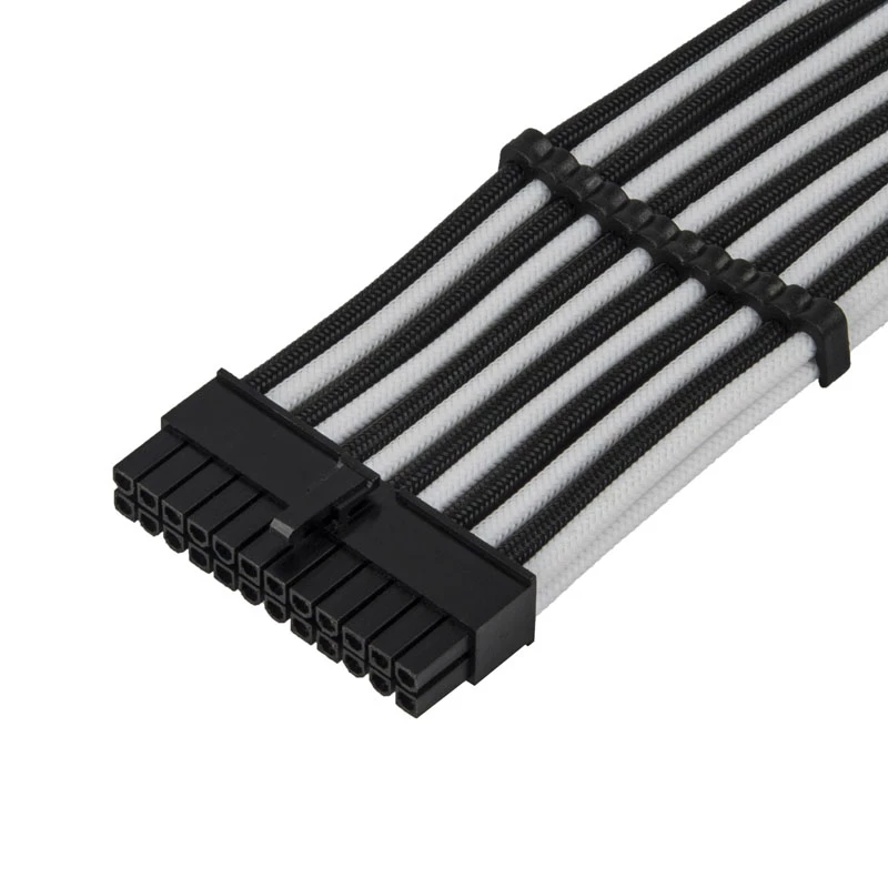 ATX ilginimo kabelis SILVERSTONE SST-PP07E-MBBW 30 cm juodas/baltas