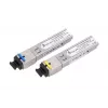 SFP WDM šviesolaidinis siųstuvų-imtuvų rinkinys Extralink 1.25G 1310/1550nm vienmodis 3km SC DOM