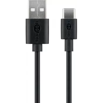 Goobay USB-C įkrovimo ir sinchronizavimo kabelis (USB-A > USB-C) 38675 juodas RJ-45 RJ-45 90°