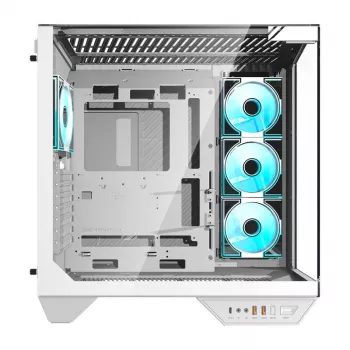 Darkflash DY470 kompiuterio korpusas (baltas) + 4 ventiliatoriai