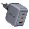 Vention GaN Charger FEXH0-EU 70W – 2x USB-C + 1x USB-A, PD 70W, 100–240V