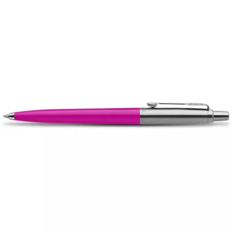 Parker 2075996 – Užsegamas ištraukiamas tušinukas, blizgantis magenta plastikinis korpusas, nerūdijančio plieno dangtelis