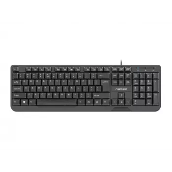 Natec Trout Slim USB klaviatūra, US išdėstymas, juoda
