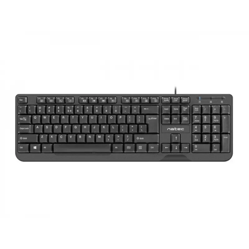 Natec Trout Slim USB klaviatūra, US išdėstymas, juoda