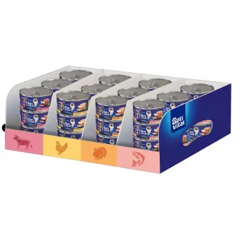 OptiVital mixcase: vištiena, jautiena, MSC lašiša, kalakutiena 36x85g