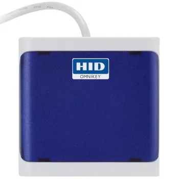 Kortelių skaitytuvas OMNIKEY 5023 tamsiai mėlynas – HID OMNIKEY 5023 kontaktinis išmaniosios kortelės skaitytuvas, vieno įrenginio spalva tamsiai mėlyna
