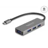 DeLOCK 63173 USB 3.2 Gen 1 šakotuvas, USB Type-C, 4× USB-A, 5000 Mbit/s, juodas