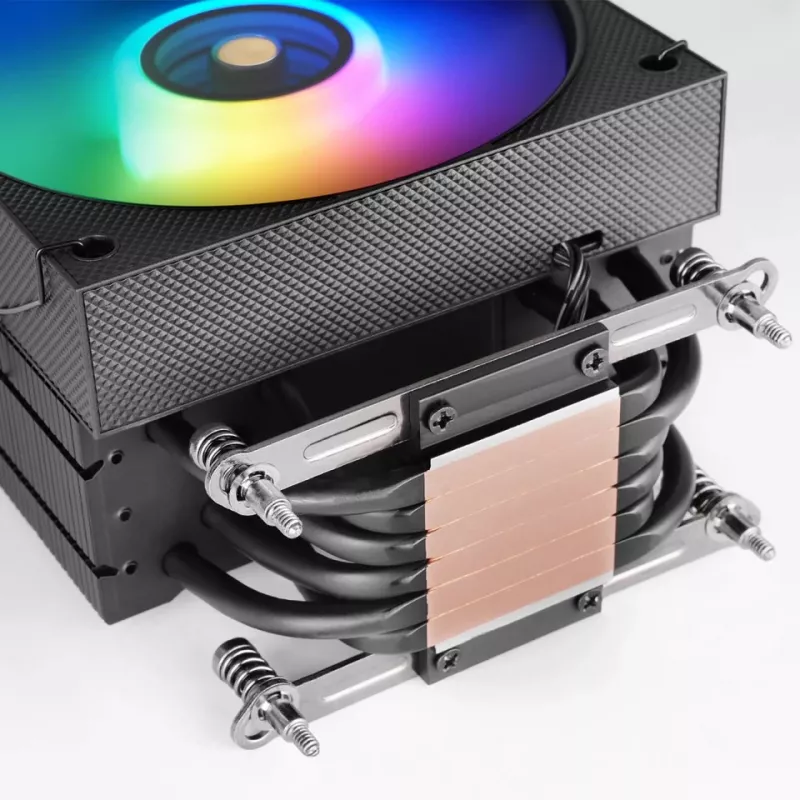 Oro aušintuvas TACENS Mars Gaming MCPU-LCD, 120 mm ventiliatorius, TDP 300 W, palaiko LGA1700/1200/115x/1366 ir AM4/AM5, juodas
