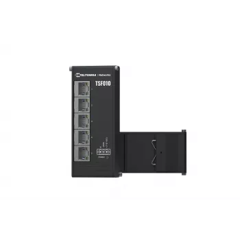 Teltonika NETWORKS TSF010 plokščias jungiklis Ethernet nevaldomas Fast Ethernet (10/100) DIN bėgelis juodas
