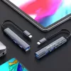 Qoltec 53790 USB-C 3.1 5in1 adapterio šakotuvas | USB-C PD | USB-C | 2x USB 2.0 | USB 3.0