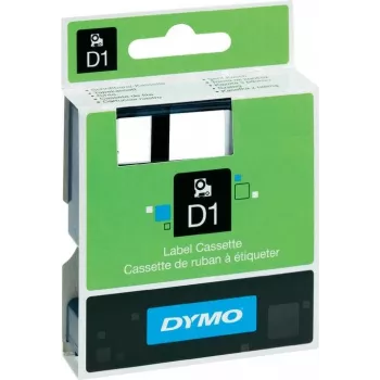 Dymo etikečių juosta 2 vnt. pakuotė – balta juosta su juodu spaudu, 12 mm ir 19 mm pločiai