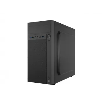 Korpusas NATEC Helix Mini Tower juodas – Micro-ATX/Mini-ITX, 3x3,5 col. + 5x2,5 col., 33 cm GPU, USB-C/USB-A