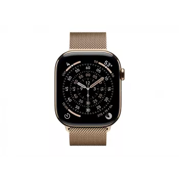Apple Watch Series 11 GPS + Cellular 46mm Auksinis Titanio Korpusas su Auksine Milano Kilpa Juosta - S/M (MFD74ZR/A)