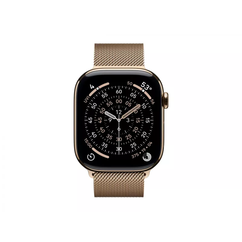 Apple Watch Series 11 GPS + Cellular 46mm Auksinis Titanio Korpusas su Auksine Milano Kilpa Juosta - S/M (MFD74ZR/A)