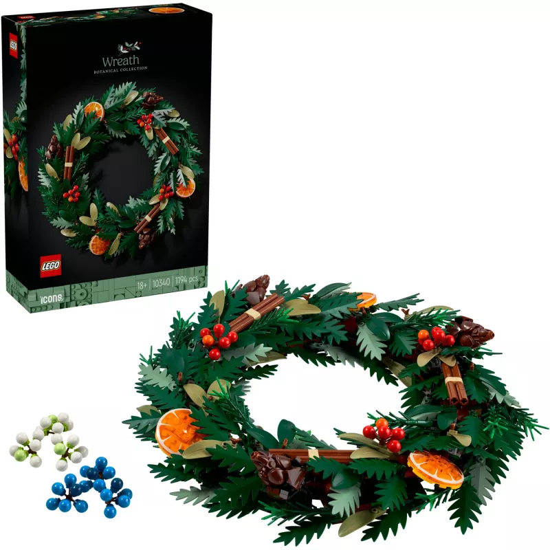 Konstruktorius LEGO 10340 Icons Kalėdinis vainikas