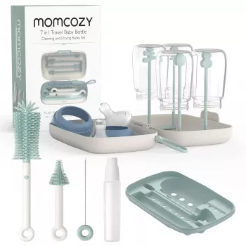 Momcozy 7 IN 1 Kūdikių buteliukų šepetėlių rinkinys Žalias